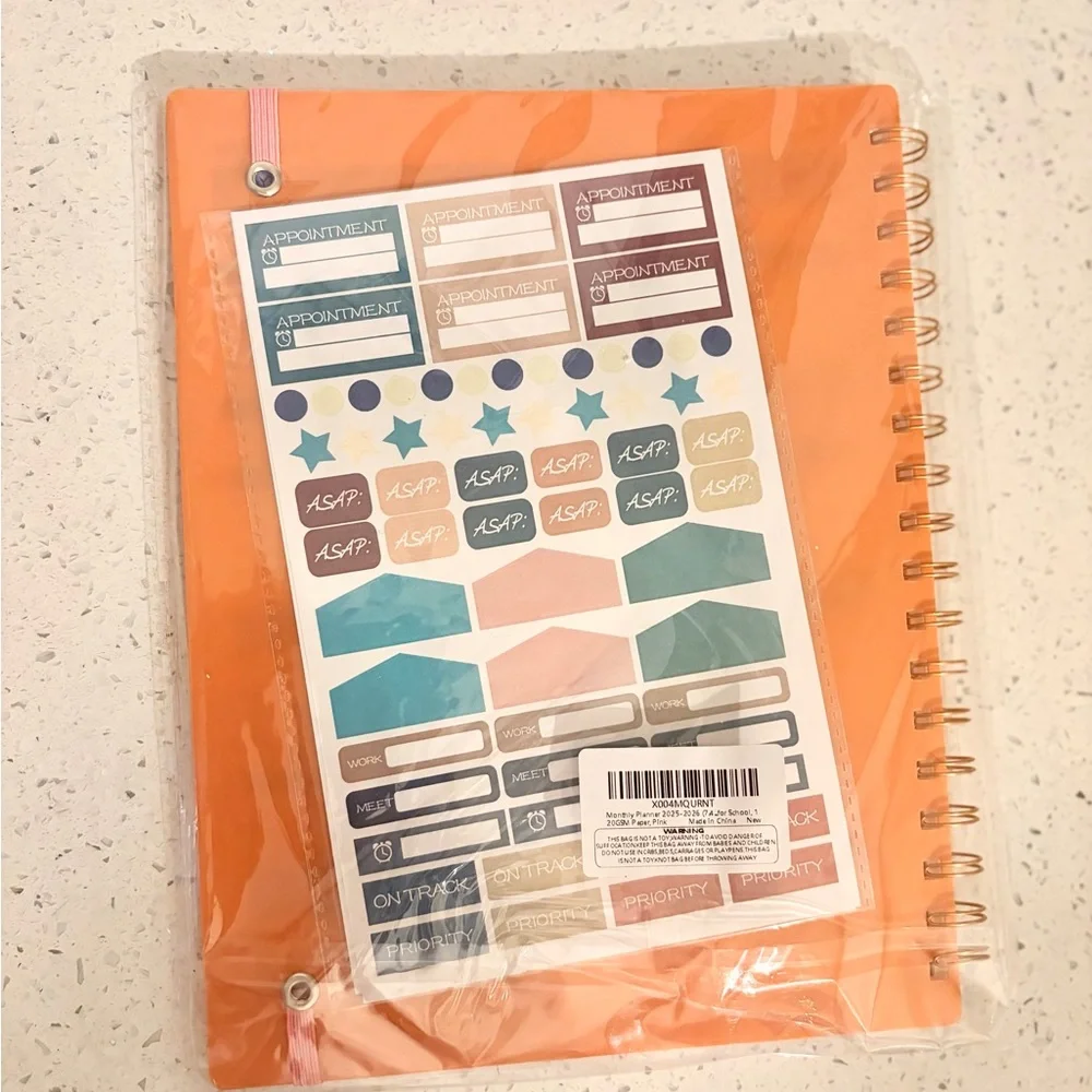 Coral Monthly Planner 2025-2026